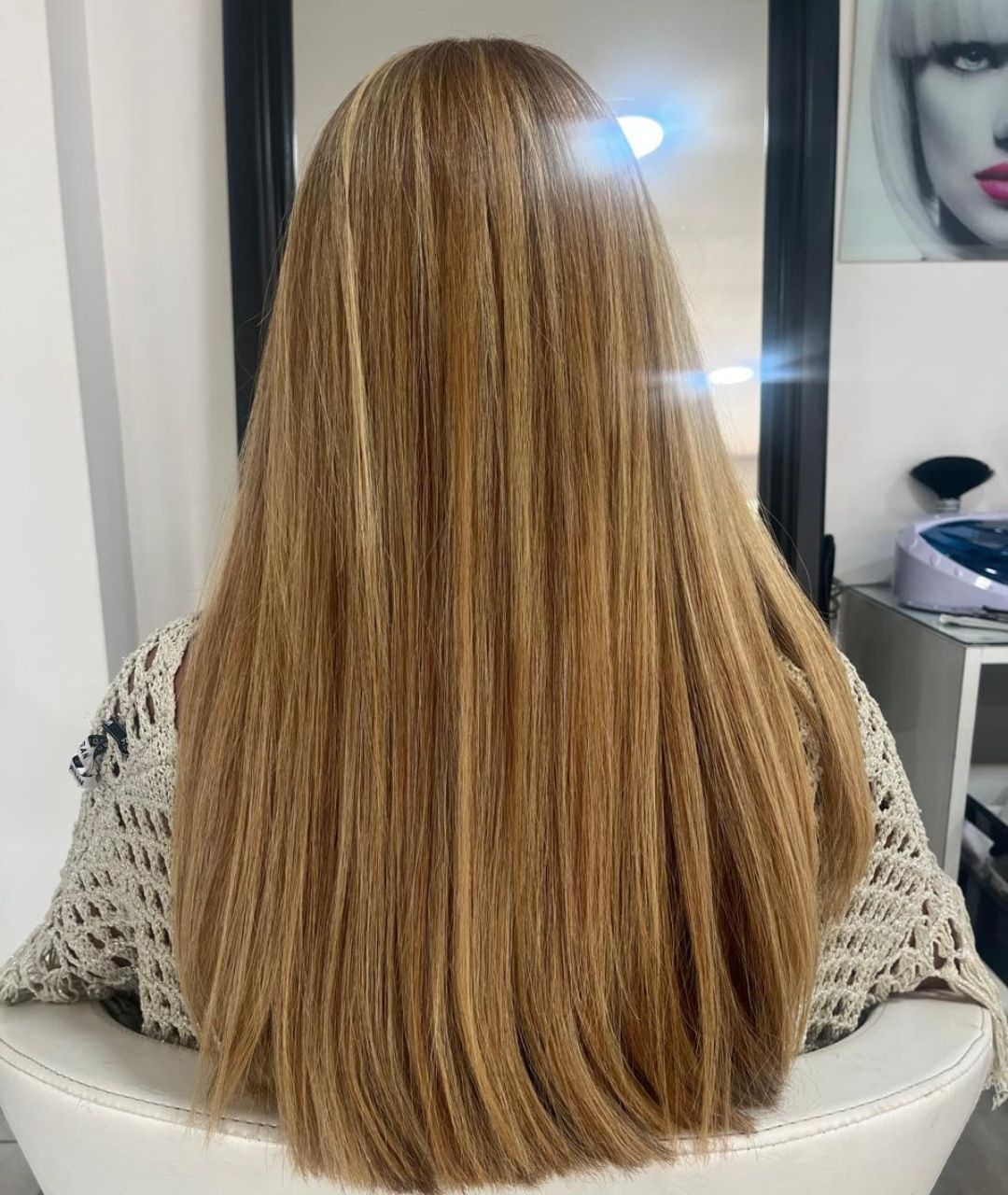 Balayage blond doré lisse - coiffeur Réunion